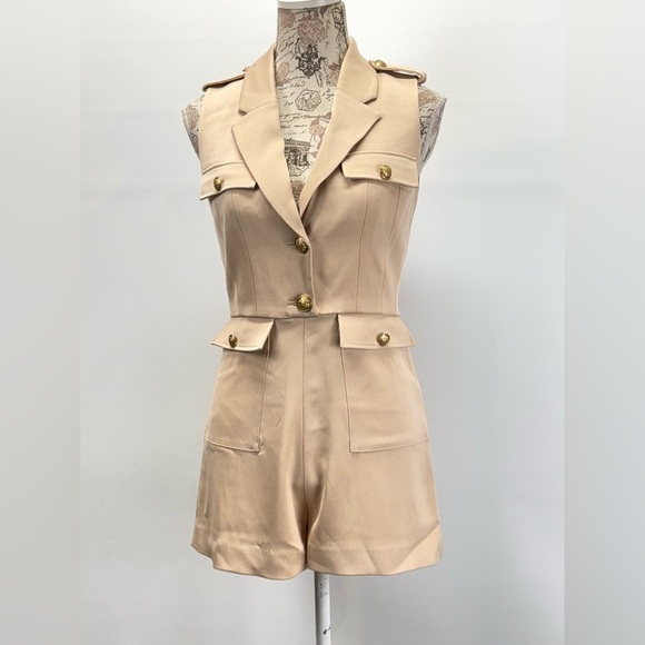 ALICE & OLIVIA Beige PHILLIS sleeveless romper size 4